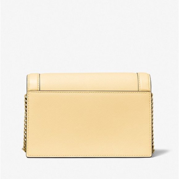 Michael Kors Jet Set Large Saffiano Leather Brown Crossbody Bag - Buttercup - Picture 5 of 6